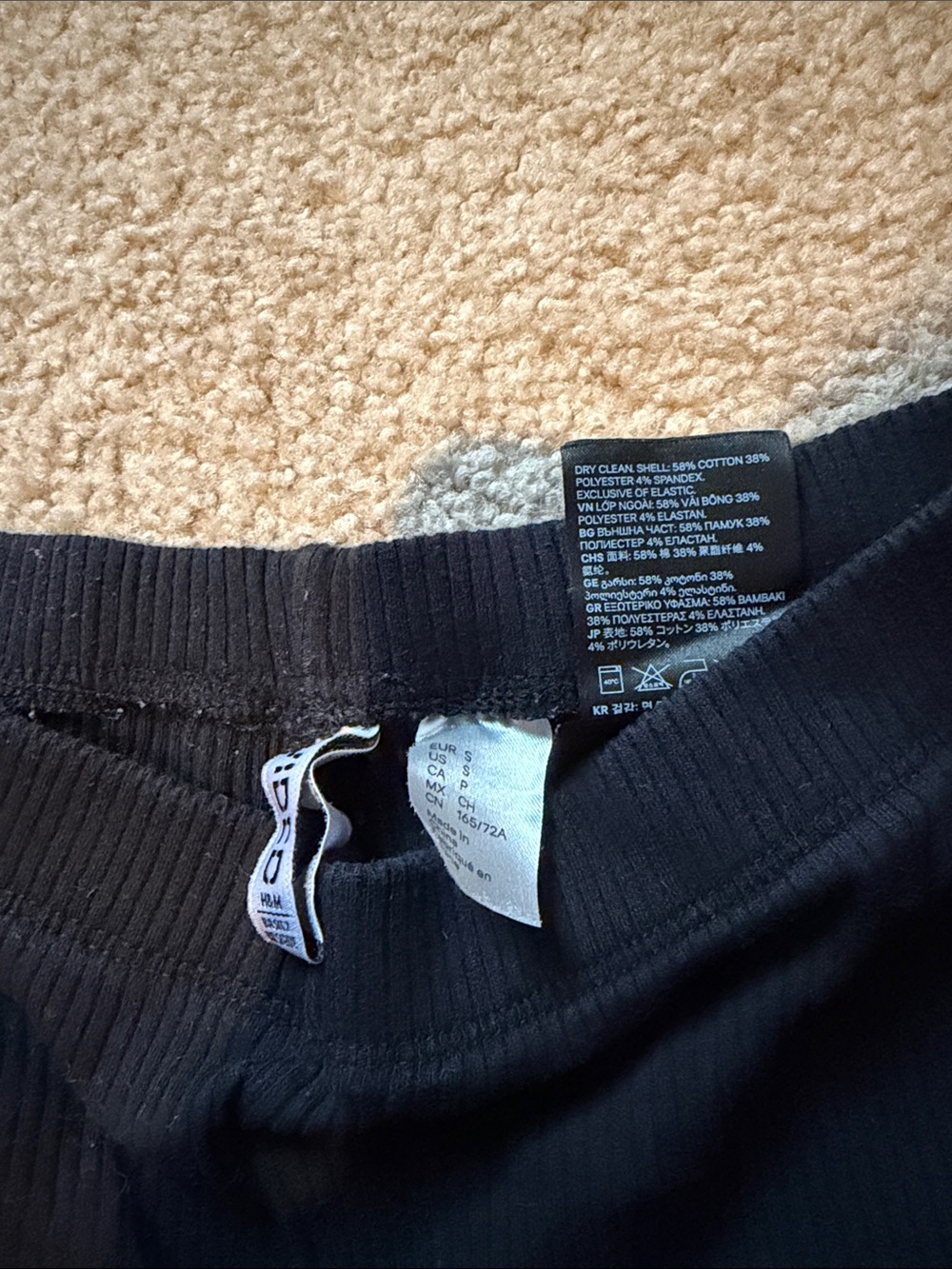 H&M Black Ribbed Flare Pants - Picture 2 of 4